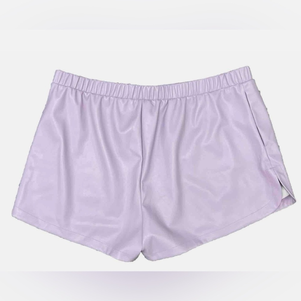NWT A New Day Women’s High Rise Faux Leather Shorts in Lilac Large